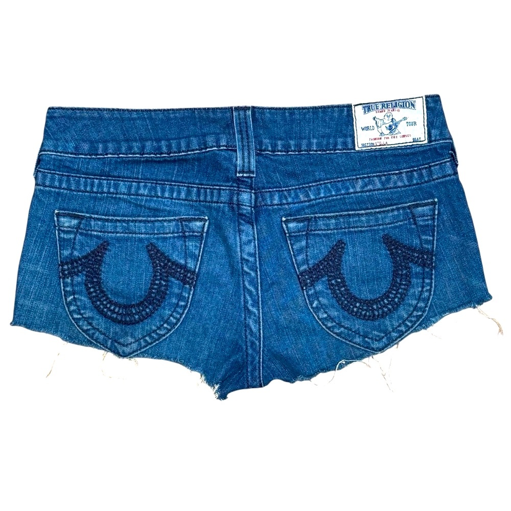 True Religion Y2K Low Rise Denim Shorts - Size 26